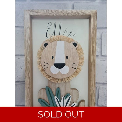 Wooden Lion Plaque